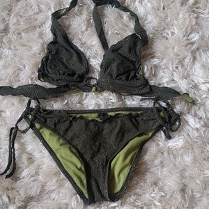 Green crochet bathing suit